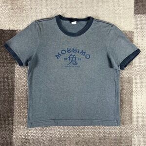 Vintage Mossimo 1999 Year of the Rabbit Ringer Tee Women's Size L Gray